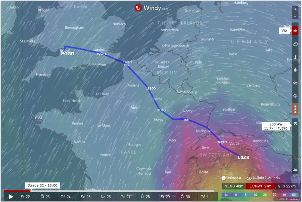 Windy in navsystem briefing application